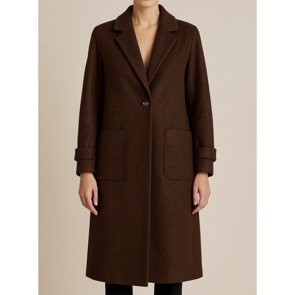 House of Harlow 1960 wool-blend long Overcoat Brown Size Medium Women's